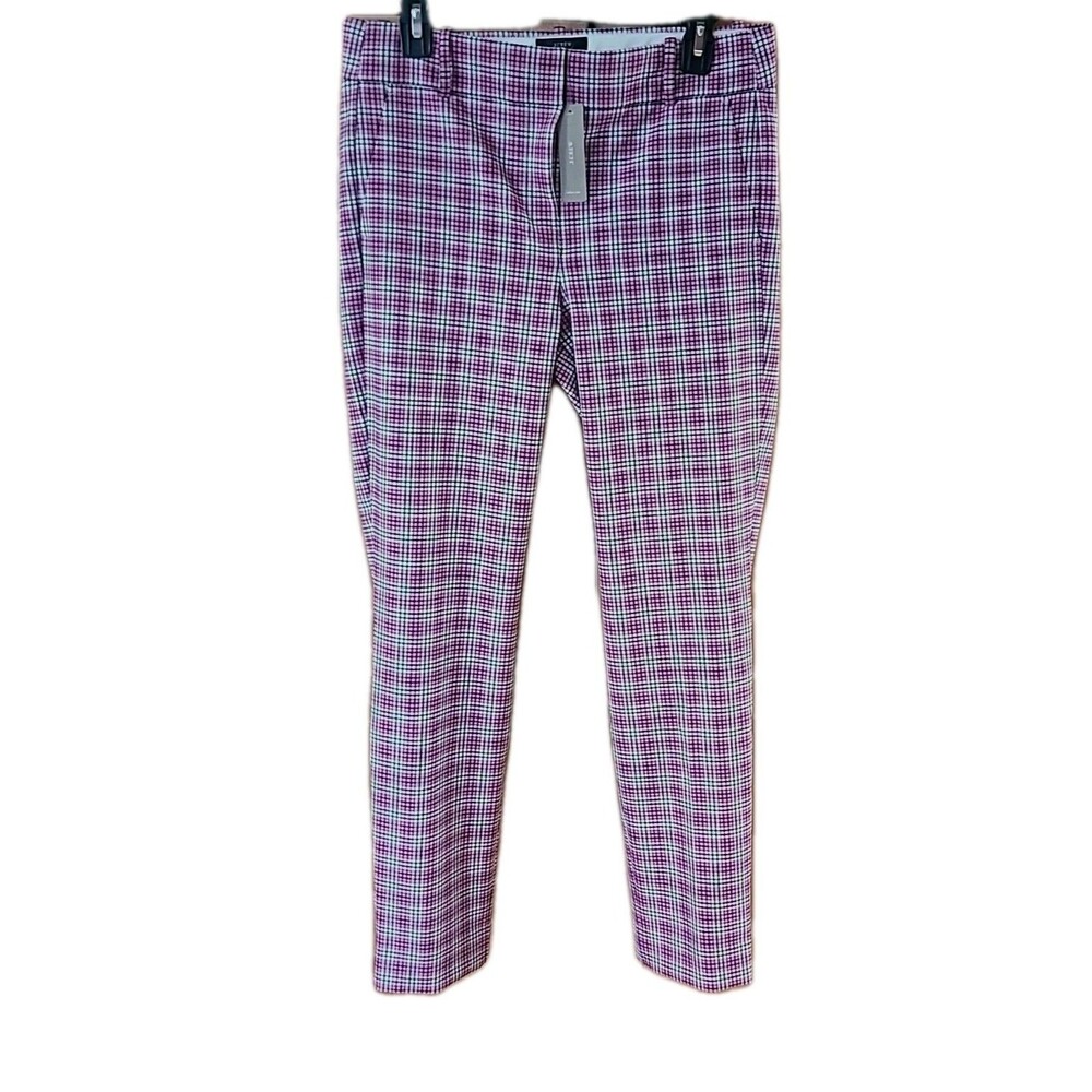 J Crew Cameron Slim Cropped Pants in Pink Plaid Size 8T New w Tag!